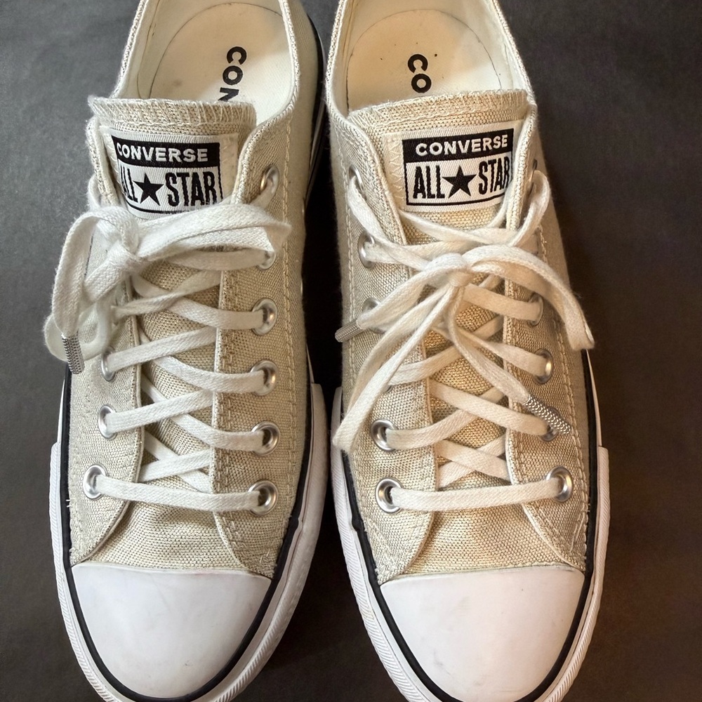 Converse All Star Lift Gold Glitter Shimmer Sneakers